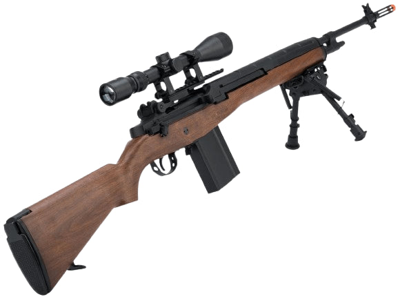 AGM MP008 M14 Airsoft AEG Battle Rifle w/ Scope Mount (Color: Imitation Wood / Gun Only)