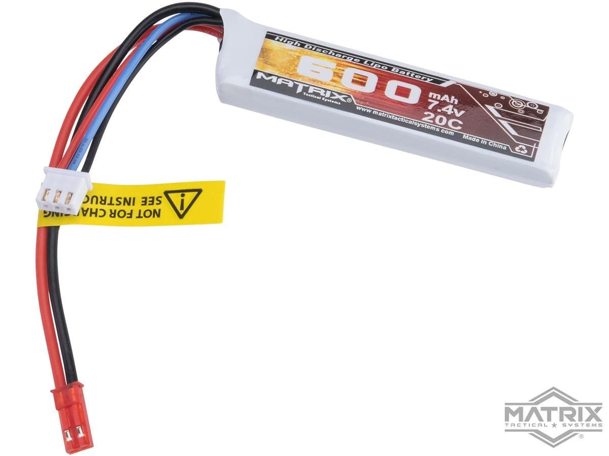 Matrix 7.4V 600mAh Mini LiPo Airsoft Battery (Model: JST Connector) image 0