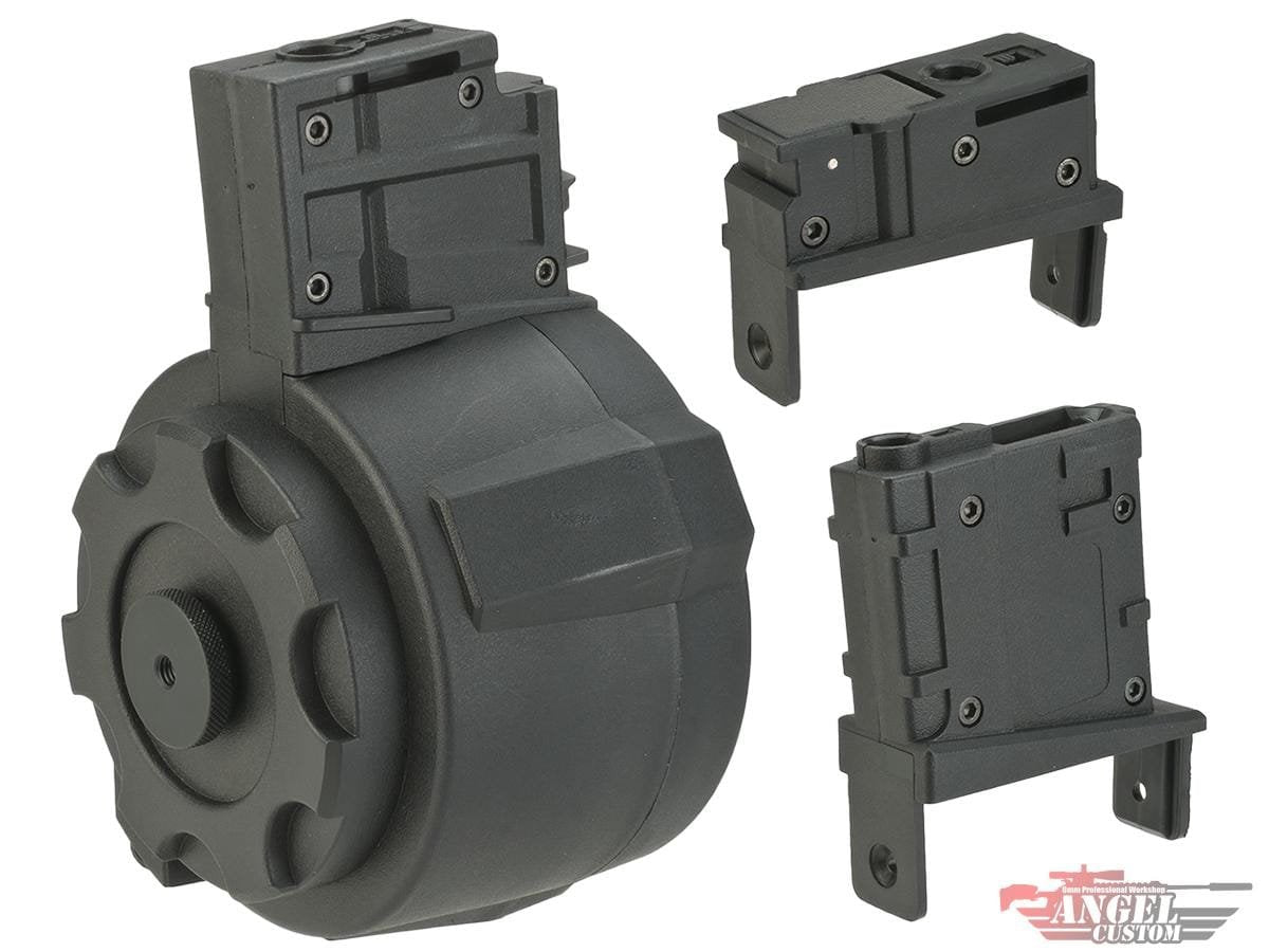 Angel Custom 1500 Round Firestorm Airsoft AEG Drum Flashmag (Model: Bundle Set / Black) image 0
