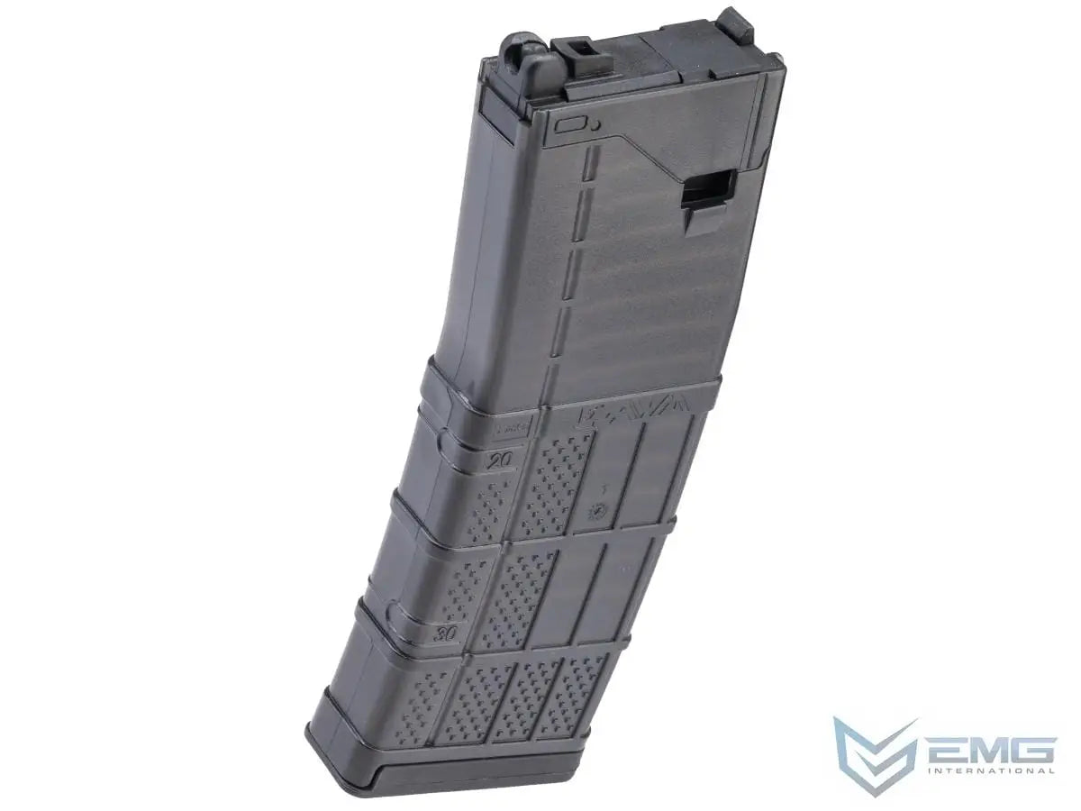 EMG Lancer Systems Licensed L5AWM V2 35 Round Magazine for MWS Gas Blowback Airsoft Rifles (Color: Translucent Smoke / 5.56)