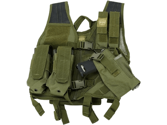 Youth Size Cross-Draw Tactical Vest - OD Green image