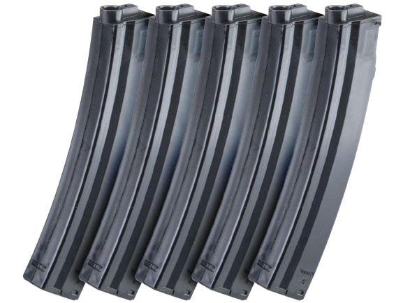 King Arms 100 Round Mid-Cap Magazine for MP5 Series AEGs (Package: Box of 5) image 0