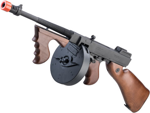 Cybergun Licensed Thompson "Chicago Typewriter" M1928 Pattern Airsoft AEG Rifle w/ MOSFET (Model: Real Wood)