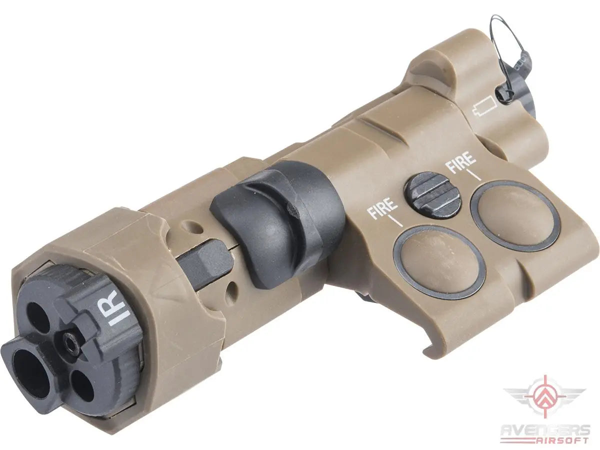 Avengers Mock Advanced Compact Laser Device Battery Case for Airsoft Rifles (Color: Tan)