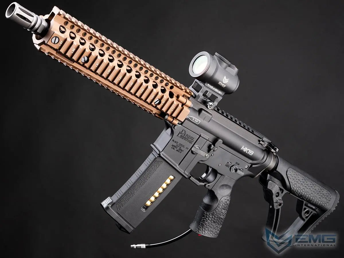 EMG Daniel Defense Licensed Special Edition MK18 MTW HPA Powered M4 Airsoft Rifle by Wolverine Airsoft (Model: Black)