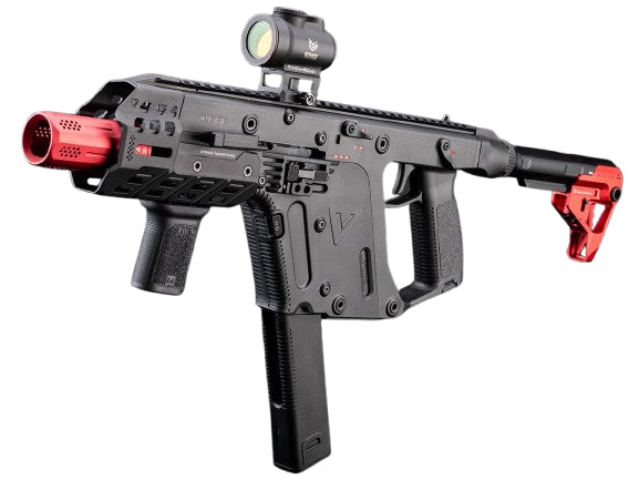 Krytac / EMG Strike Industries Licensed Custom KRISS Vector Airsoft AEG SMG (Model: Black-Red)