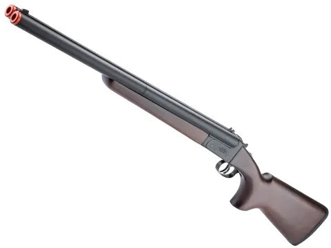 Hwasan Double Barrel Airsoft Gas Shotgun (Model: Real Wood Full Stock)
