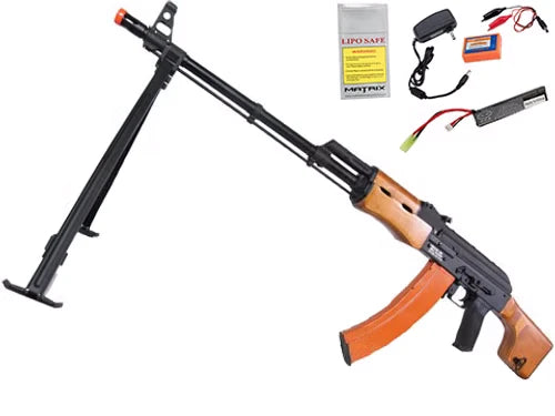 CYMA Standard RPK LMG Airsoft AEG W/Steel Bipod & Real Wood Furniture -KIT