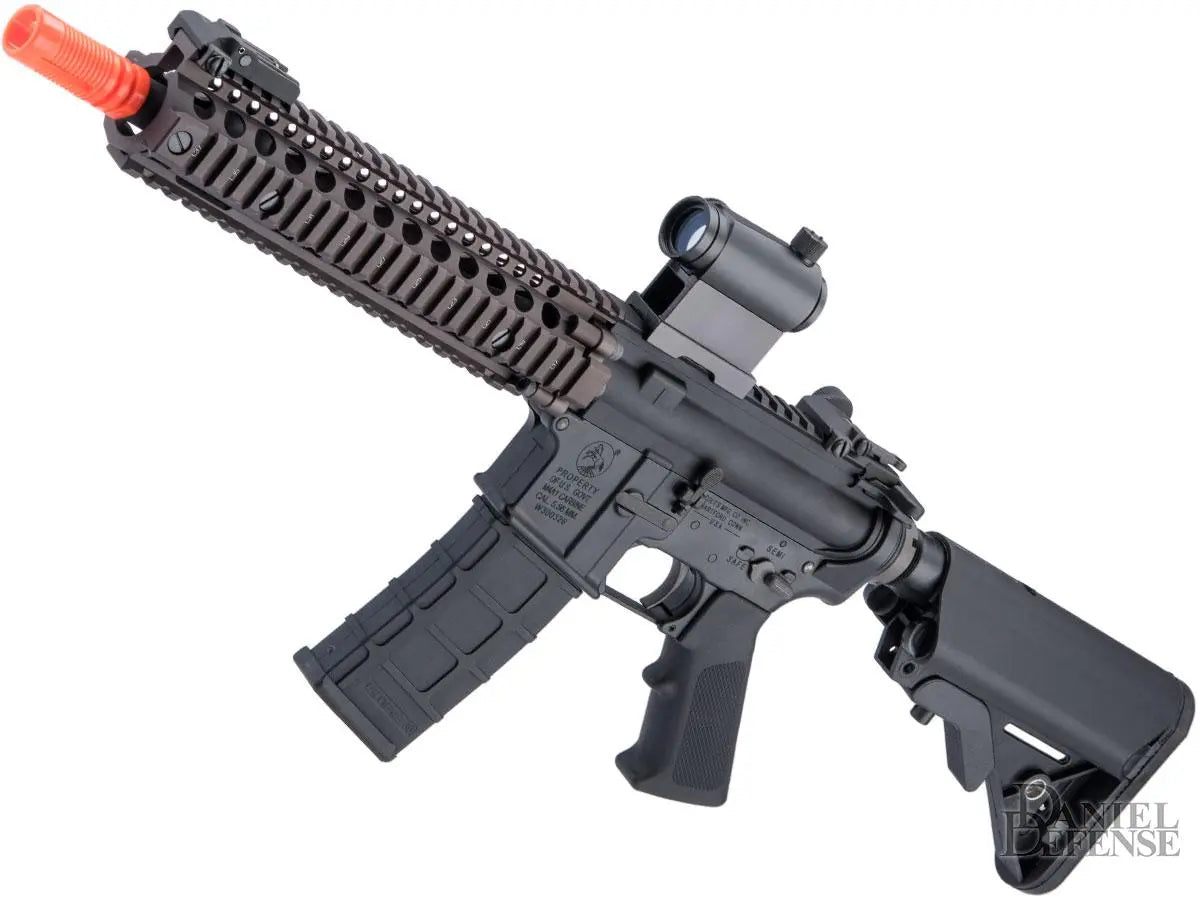 GHK Colt Licensed M4A1 SOPMOD Block 2 Gas Blowback Airsoft Rifle w/ EMG Daniel Defense RISII Rail by Cybergun (Length: 10.3" Mk18 MOD.1)