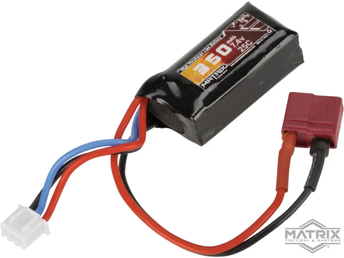 Matrix 7.4V Micro LiPo Airsoft Battery (Configuration: 350mAh / For Deans / T-Plug Connector)