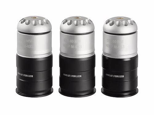 6mmProShop 60rd M381 40mm Airsoft Grenade Shell (QTY: 3 Pack)