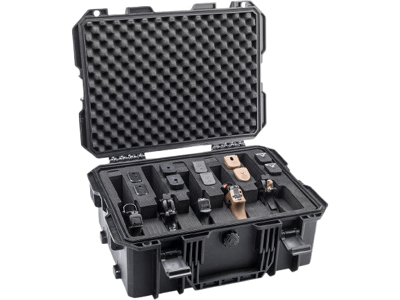 Stackable Multi-Pistol Case w/ Pre-Cut Foam Insert (Color: Black)