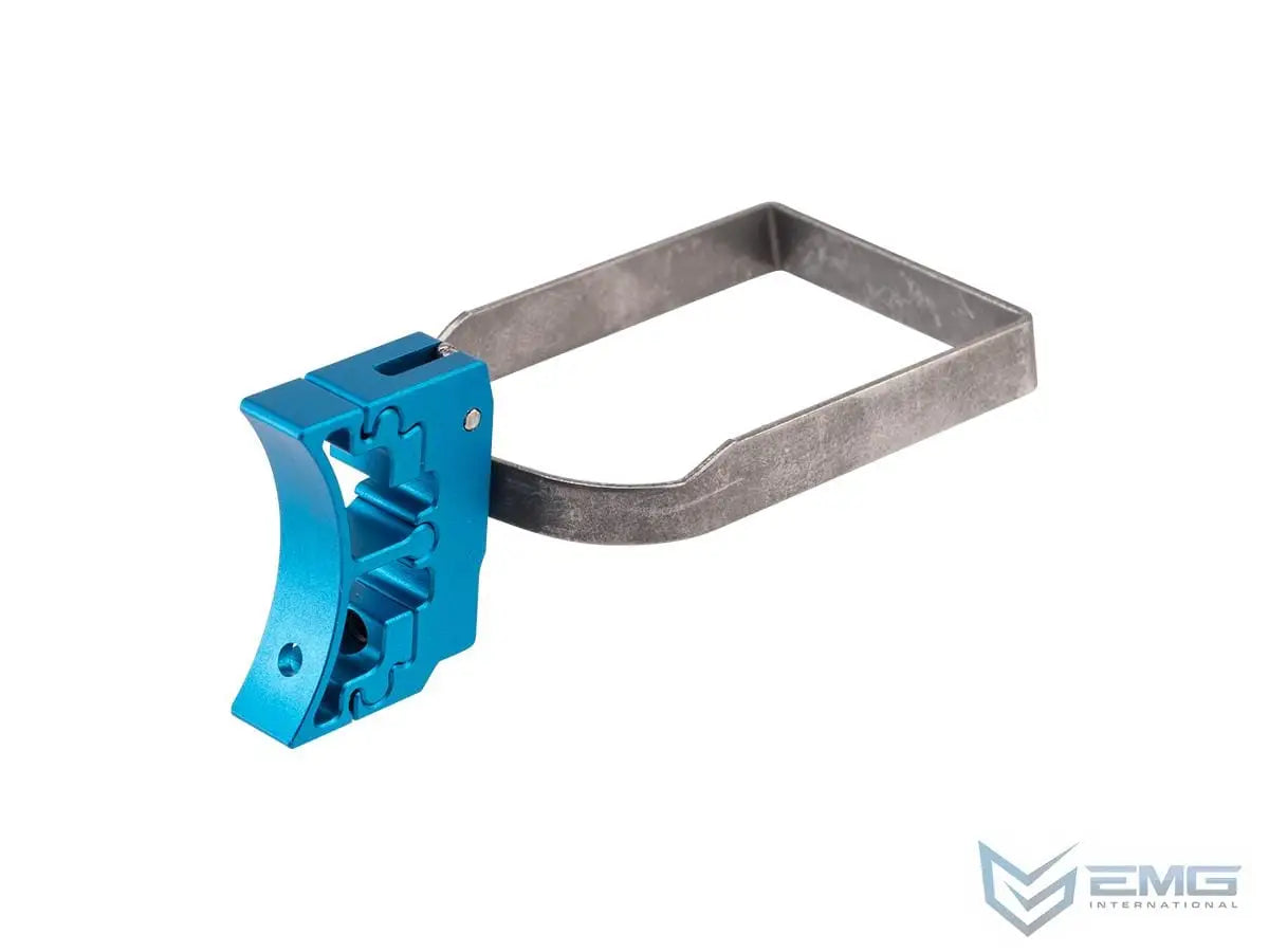 EMG CNC Aluminum "Type 1" Puzzle Trigger Set w/ Trigger Ring for Tokyo Marui Hi-CAPA Gas Blowback Airsoft Pistols (Color: Blue)