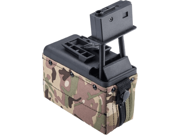 A&K 1500 Round Box Magazine with Upgraded High Strength Motor for Airsoft M249 Series AEG (Color: Camo) image 0