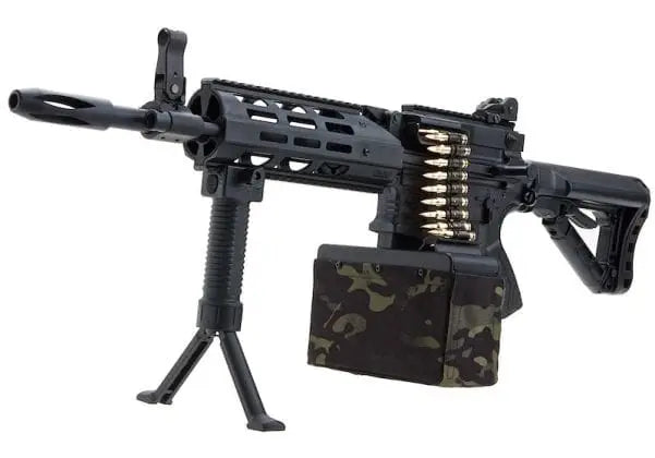 G&G CM16 LMG Airsoft AEG Light Machine Gun (Color: Stealth)