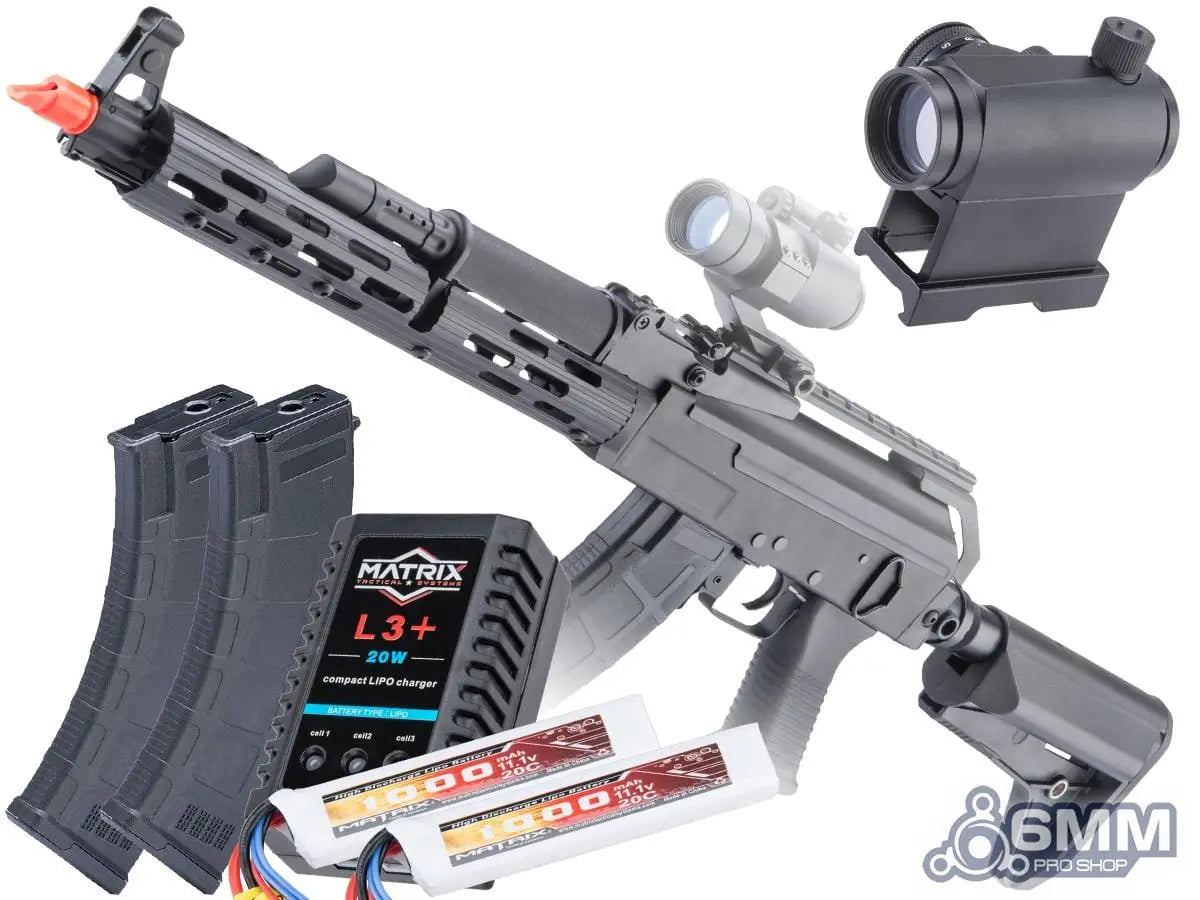 6mmProShop AK Spetsnaz Op. Airsoft AEG Rifle w/ Steel Receiver & M-LOK Handguard by CYMA (Color: Milled Style Receiver / Go Airsoft Package)