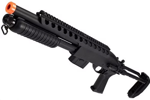 A&K Bravo Full Metal M870 Tactical Tac Shot Airsoft Shotgun