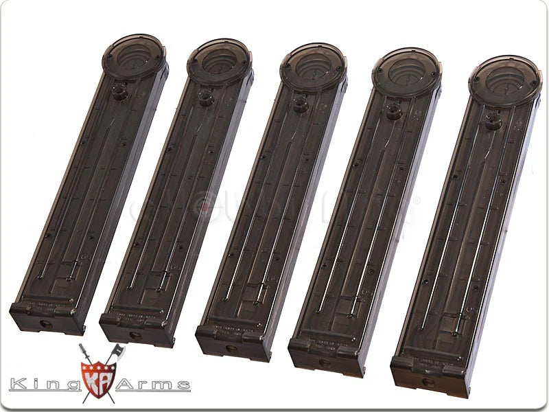 King Arms 100rd Mid-CAP Magazine for P90 Series Airsoft AEG Rifles (Package: Set of 5)