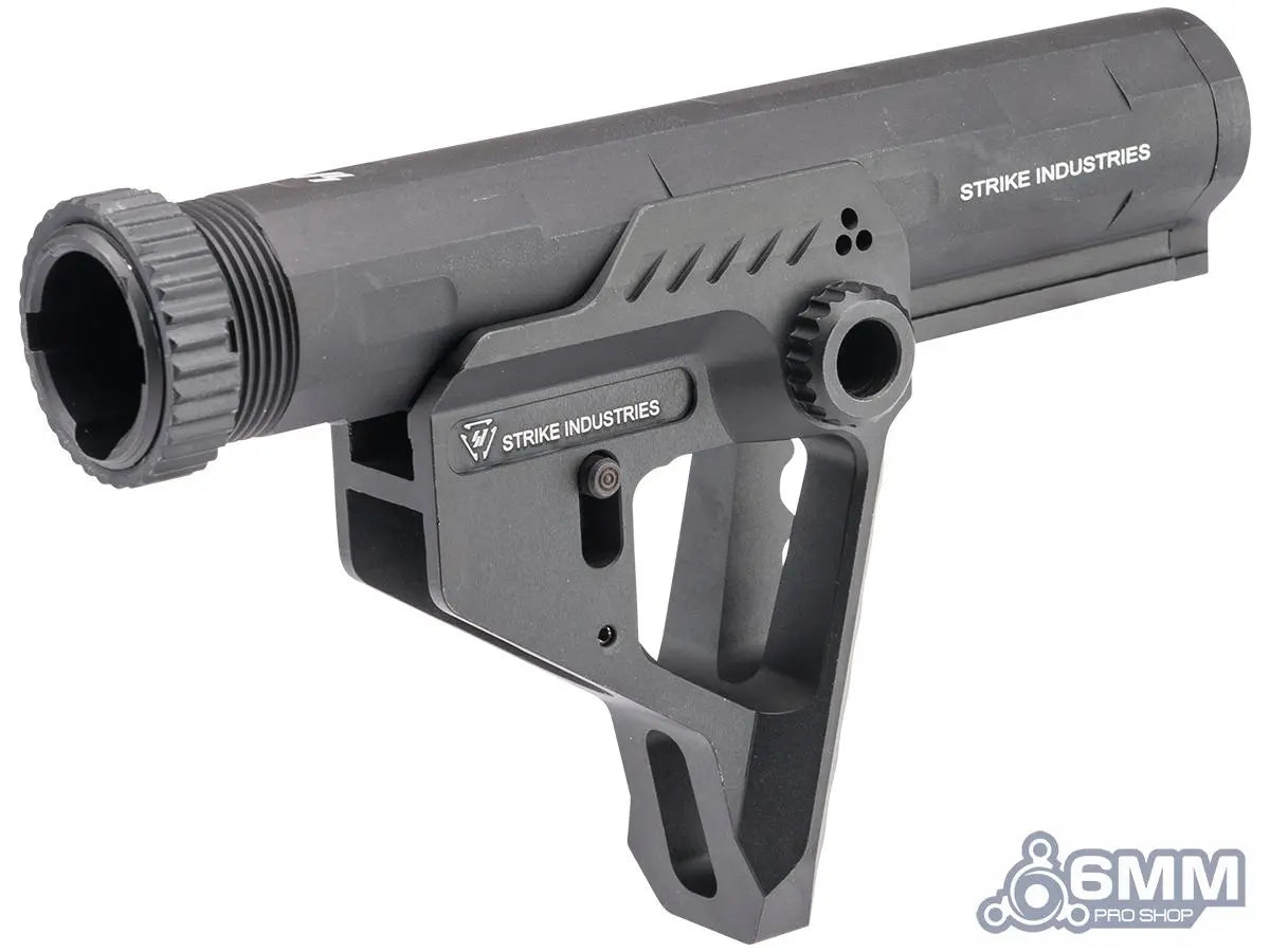 6mmProShop Strike Industries Licensed Pit CNC Stock w/ Advanced Buffer Tube for M4/M16 Series Airsoft Rifles (Color: Black)