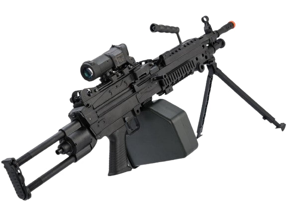 Cybergun FN Licensed M249 MINIMI "Featherweight" Airsoft Machine Gun (Model: Para / 400 FPS / Add 2500rd Box Magazine)