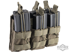 Matrix Double Stack Triple Open Top Magazine Pouch (Color: Ranger Green) image 0