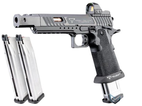 EMG TTI Licensed 2011 Combat Master Alpha Optic Ready Airsoft Training Pistol (Model: Standard - Semi-Auto / Green Gas / Add 2 Magazines)
