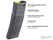 EMG Daniel Defense Licensed 230 Round Mid-Cap Polymer Magazine for M4/M16 Series Airsoft AEG Rifles (Model: 6 Pack)