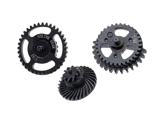 Solink Motor CNC Steel Hollowed out Gear Set for Airsoft AEG Rifles (Model: 16:1 / Helical)