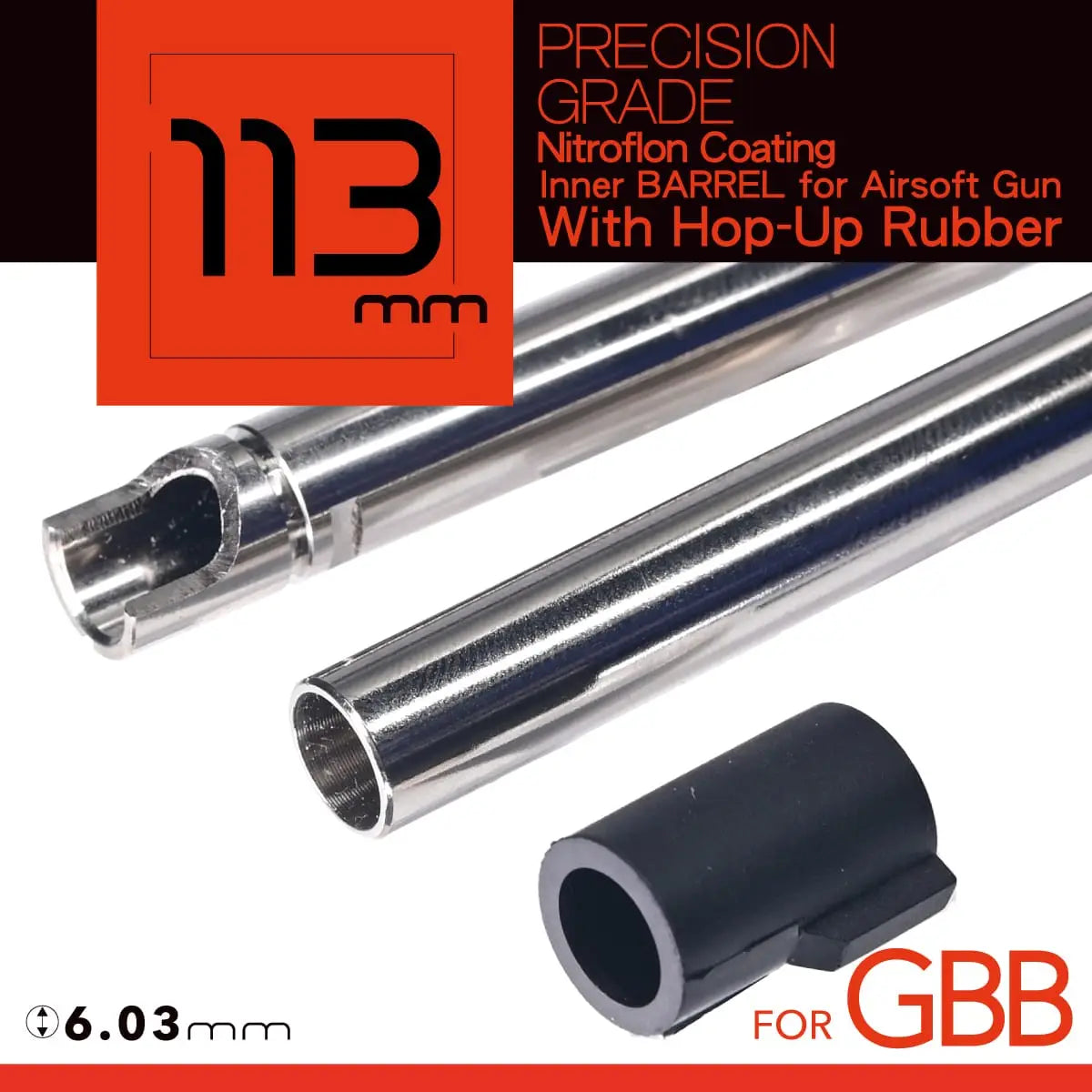 113mm UNICORN Nitroflon Coating 6.03MM Ultimate Precision Inner Barrel For GBB