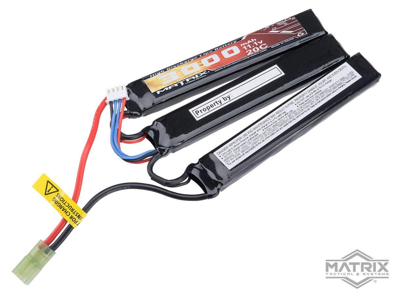 Matrix High Performance 11.1V Butterfly Type Airsoft LiPo Battery (Model: 3000mAh - 20C / Small Tamiya) image 0
