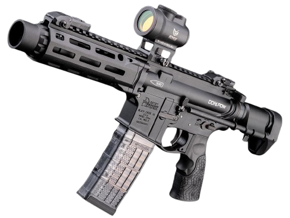EMG CGS Series Daniel Defense Licensed 300 BLK DDM4 PDW Series Gas Blowback Airsoft Rifles by CYMA (Model: PDW Stock / Black)