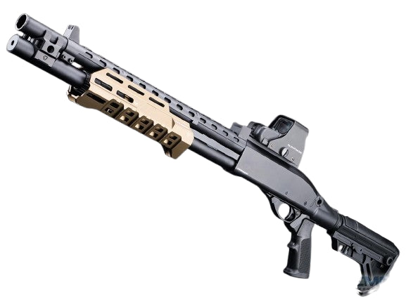 EMG Strike Industries Licensed Tactical M870 CO2 Powered Pump Action Shotgun w/ M-LOK Handguard by Golden Eagle (Color: Flat Dark Earth