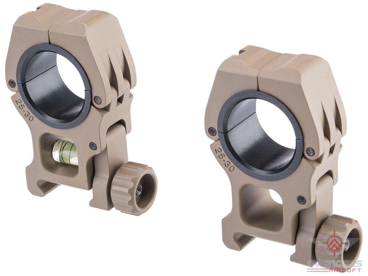 Avengers M10 30mm Scope Rings Rings w/ Bubble Level (Color: Dark Earth) image 0