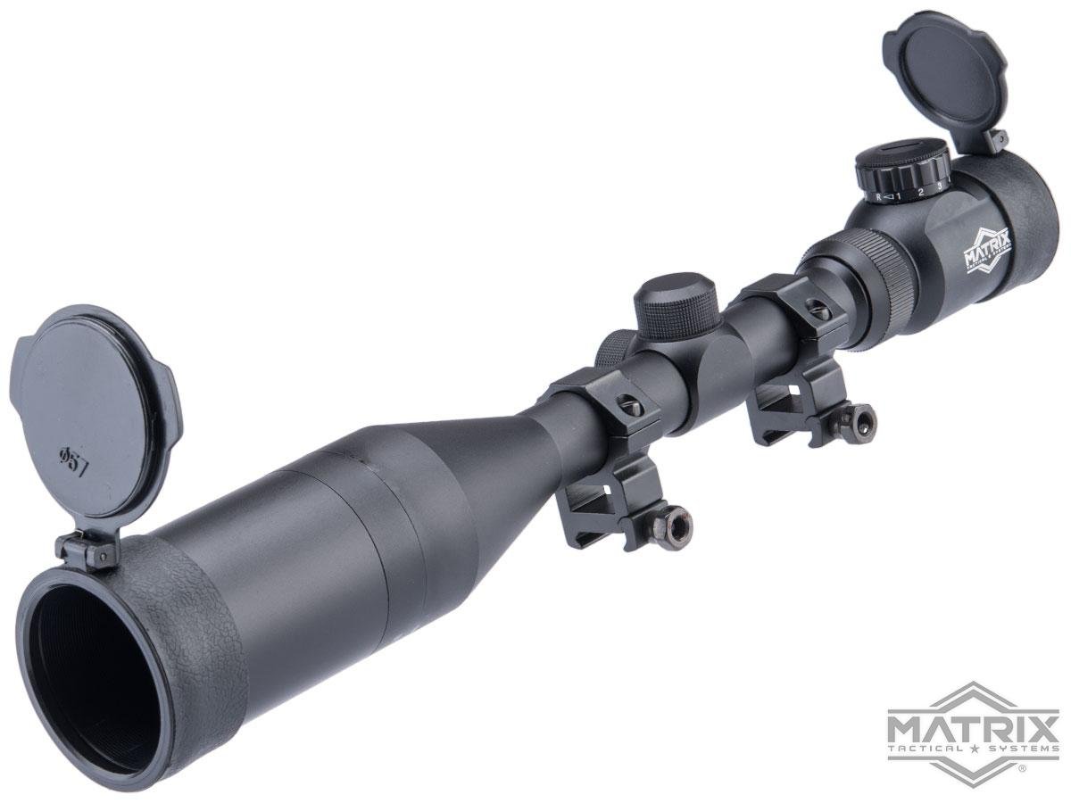 Matrix 3-12x50 Illuminated Reticle Sniper Scope w/ Mounting Rings (Color: Black) image 0