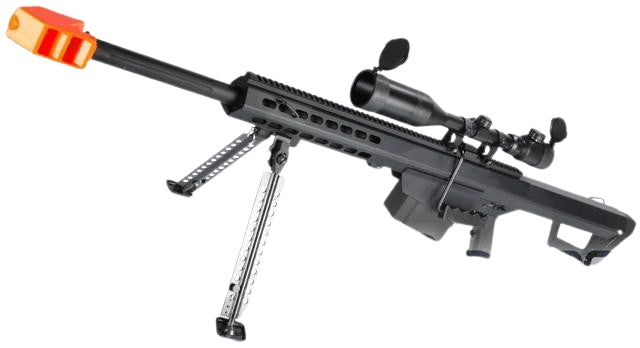 6mmProShop Barrett Licensed M82A1 Long Range Airsoft AEG Sniper Rifle (Color: Black / Compact)