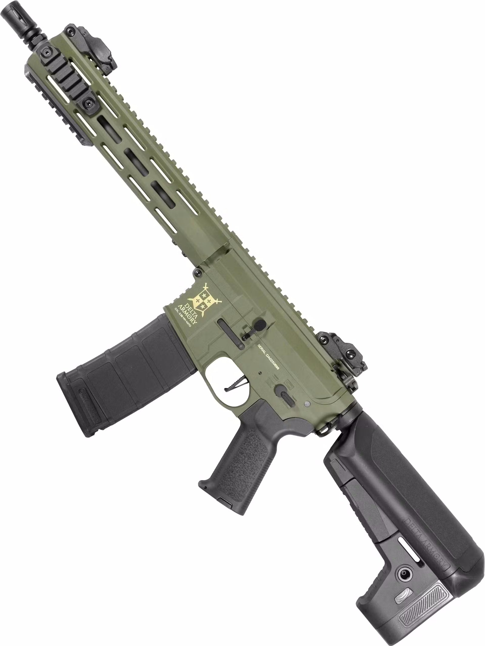 Delta Armory Charlie Series Polymer M4 Airsoft AEG Rifle w/ Battery and Charger (Model: 10" Charlie M-LOK / OD Green)