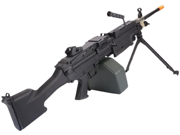 A&K / Cybergun FN Licensed M249 MINIMI SAW Machine Gun w/ Metal Receiver (Model: MK II / Black)