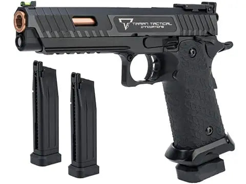 EMG stilTTI Licensed JW3 2011 Combat Master Airsoft Training Pistol (Model: Green Gas / Add 2 Spare Magazines)