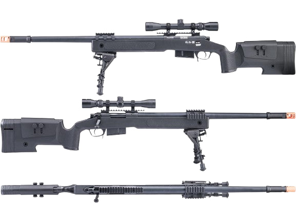 Specna Arms CORE M40A5 Bolt Action Airsoft Sniper Rifle (Color: Black / 400 FPS / Bipod & Scope Package)