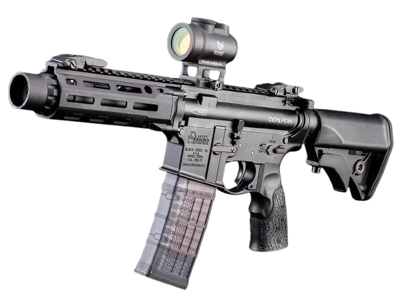 EMG CGS Series Daniel Defense Licensed 300 BLK DDM4 PDW Series Gas Blowback Airsoft Rifles by CYMA (Model: Retractable Stock / Black)