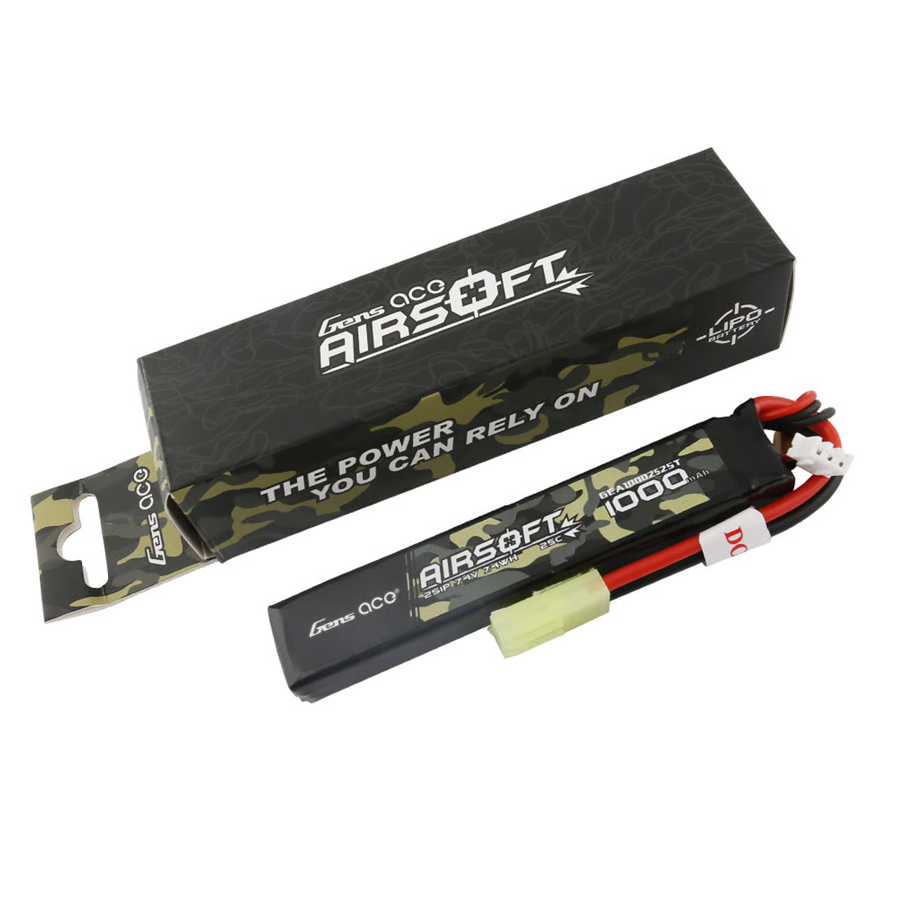 Gens ace - LIPO Battery 1000mAh 2S 25C 7.4V Tamiya