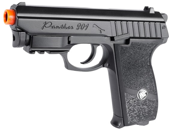 Panther 400 FPS Full Metal Airsoft CO2 Gas Blowback High Power Hand Gun w/ Integrated Laser by Win Gun (Color: Black)