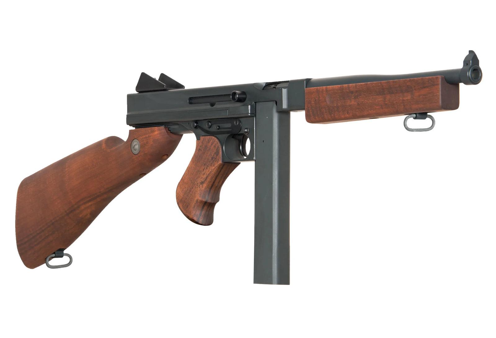 Cybergun Licensed Thompson M1A1 Military Elite Grade Airsoft AEG Rifle w/ MOSFET (Model: Real Wood)