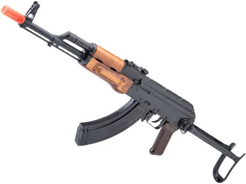 GHK Full Metal AKMS Airsoft GBB Rifle with Real Wood Handguard and Steel Folding Stock