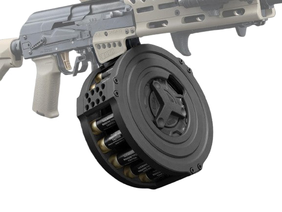 ITP Airsoft Drum Magazine Kit for Tokyo Marui Saiga 12K Gas Blowback Shotgun (Color: Black)