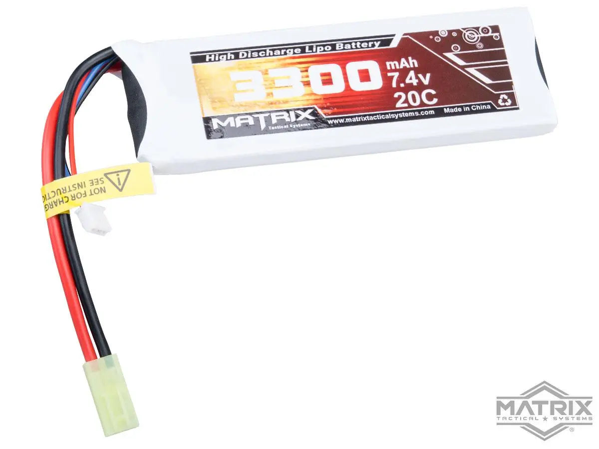 Matrix High Performance 7.4V Brick Type Airsoft LiPo Battery (Configuration: 3300mAh / 20C / Small Tamiya)