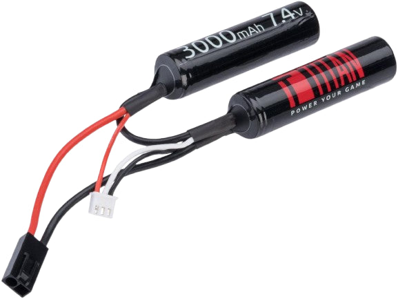 Titan Power 7.4v 3000mAh 16C Nunchuck Type Li-Ion Battery (Model: Small Tamiya)
