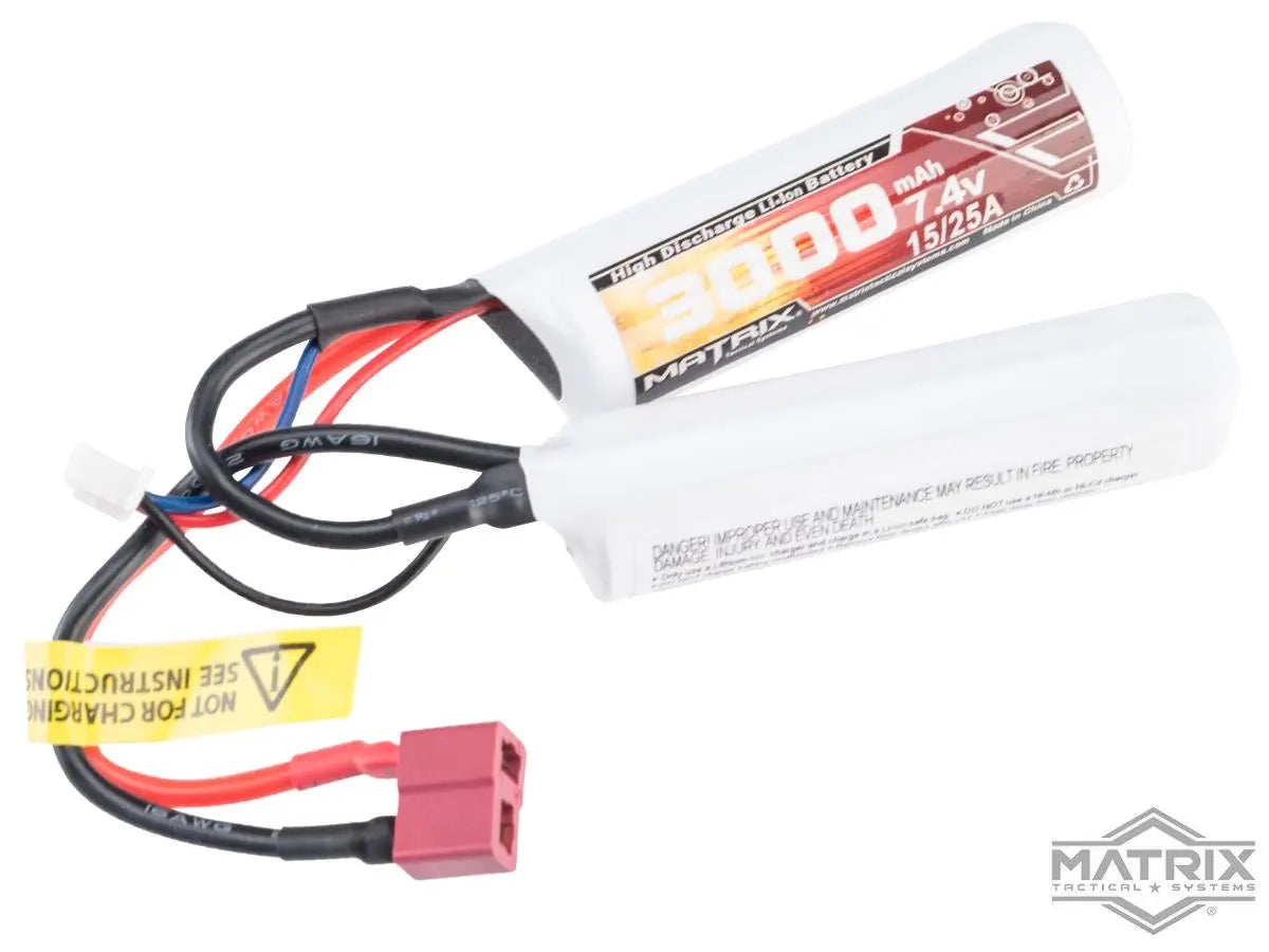 Matrix High Performance 7.4V Butterfly Type Airsoft Li-Ion Battery (Configuration: 3000mAh / 10C / For Deans / T-Plug Connector)