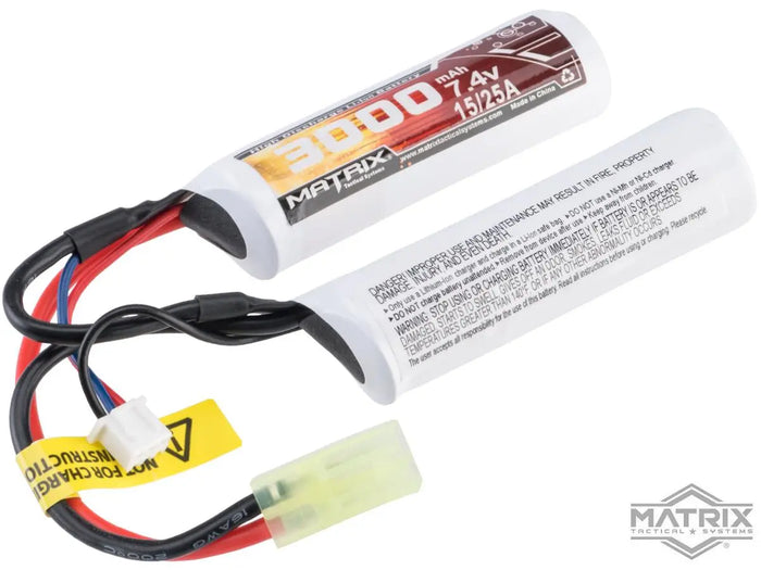Matrix High Performance 7.4V Butterfly Type Airsoft Li-Ion Battery (Configuration: 3000mAh / 10C / Small Tamiya)