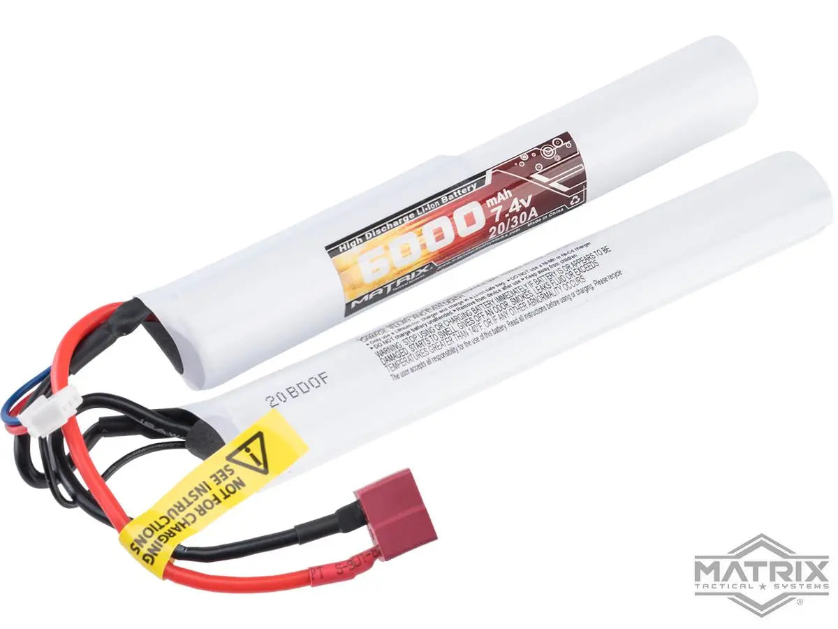 Matrix High Performance 7.4V Butterfly Type Airsoft Li-Ion Battery (Configuration: 6000mAh / 10C / For Deans / T-Plug Connector)